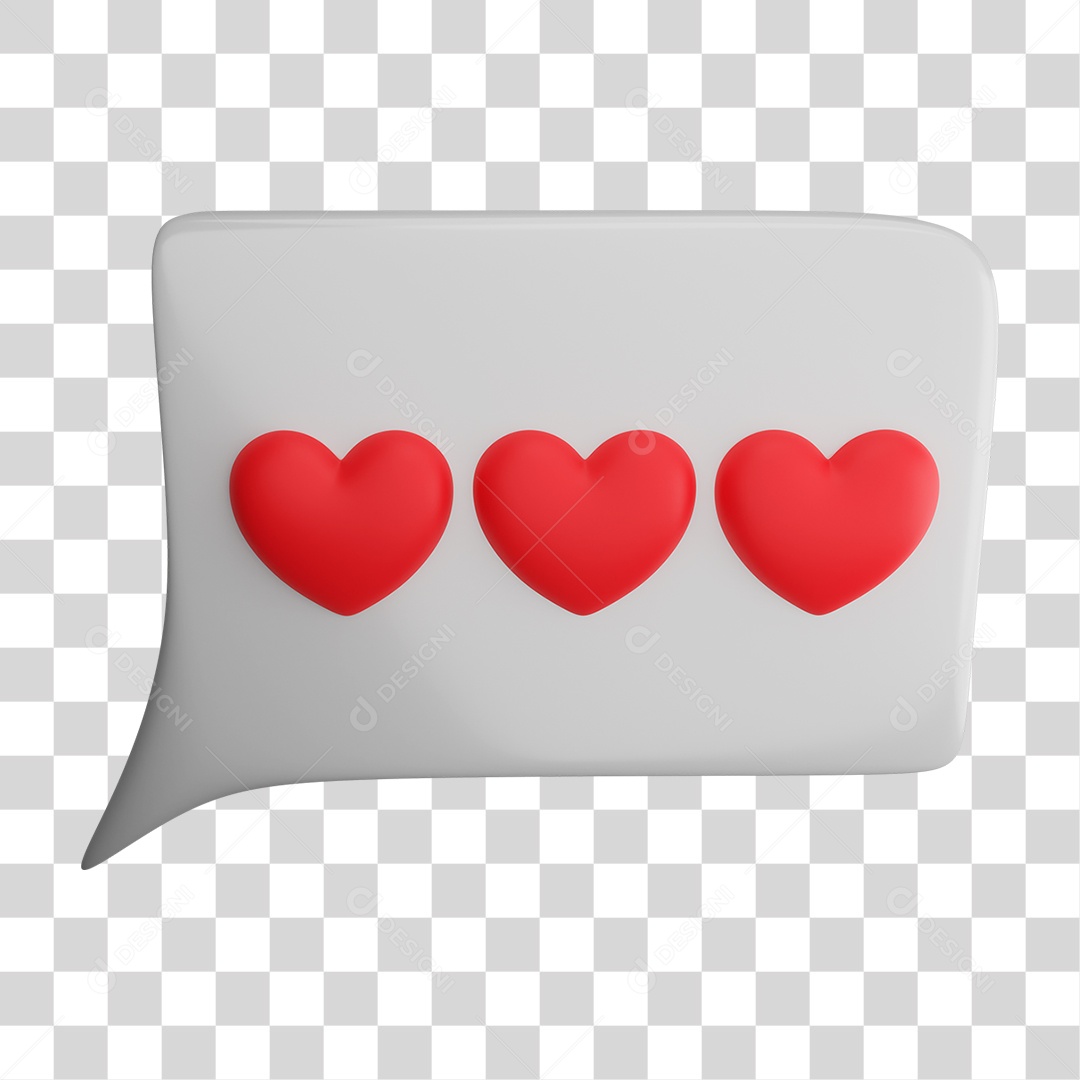 Elemento 3D Bolha de Amor PNG Transparente