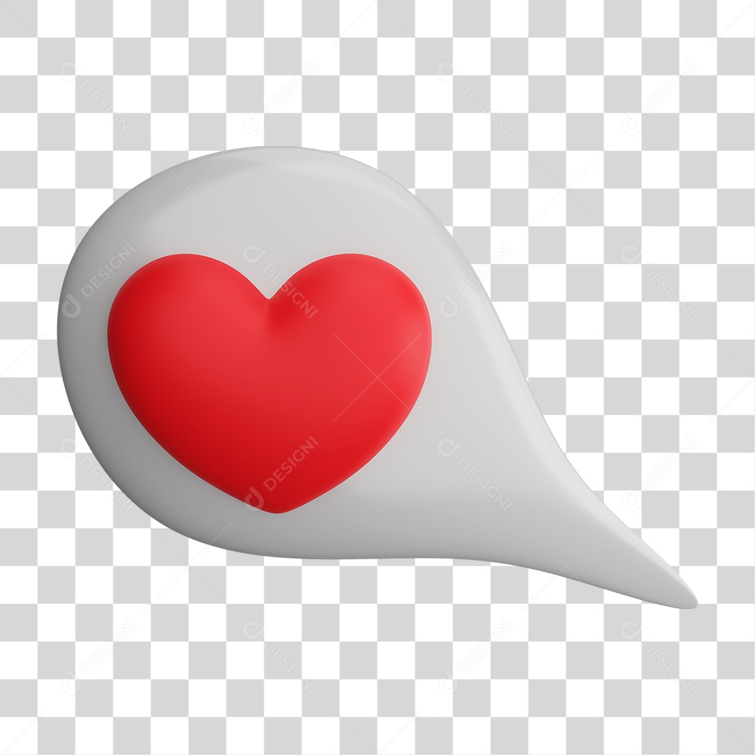 Elemento 3D Bolha de Amor PNG Transparente