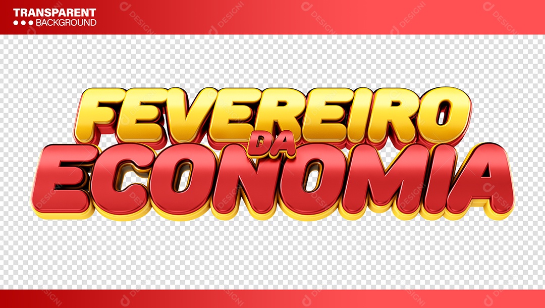 Selo 3D Para Composição Fevereiro da Economia PSD