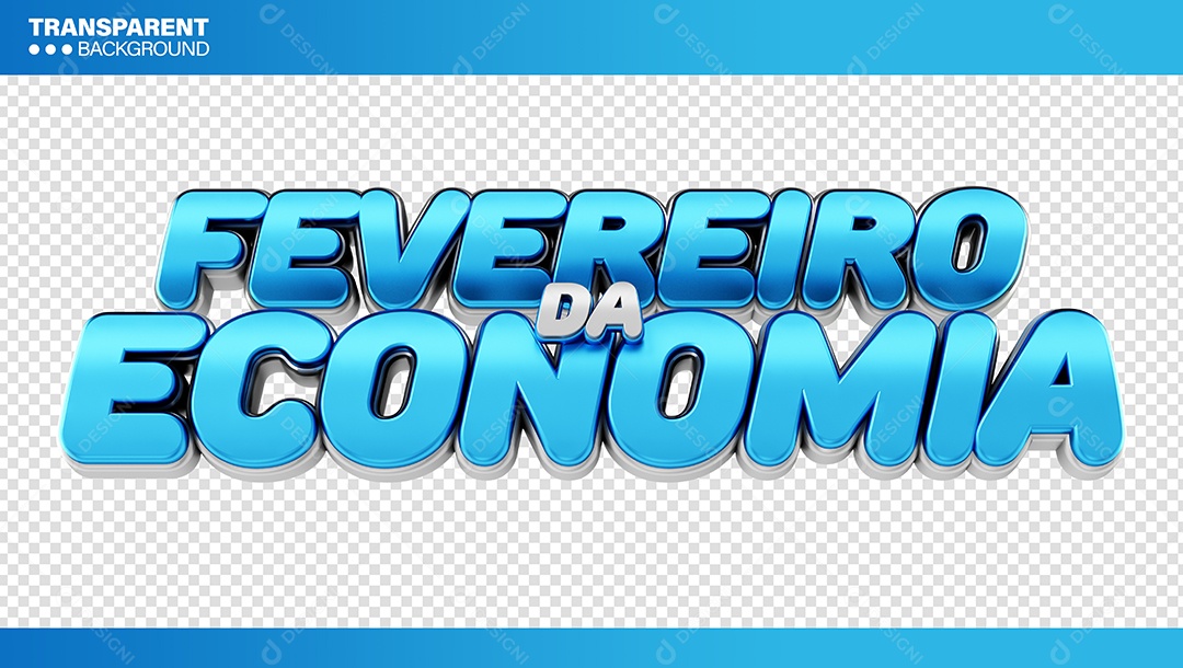Selo 3D Para Composição Fevereiro da Economia Azul PSD