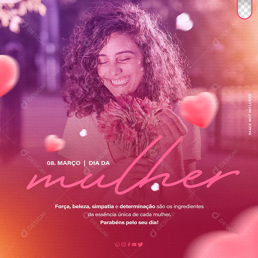 Social Media Dia da Mulher 08 de Março PSD Editável