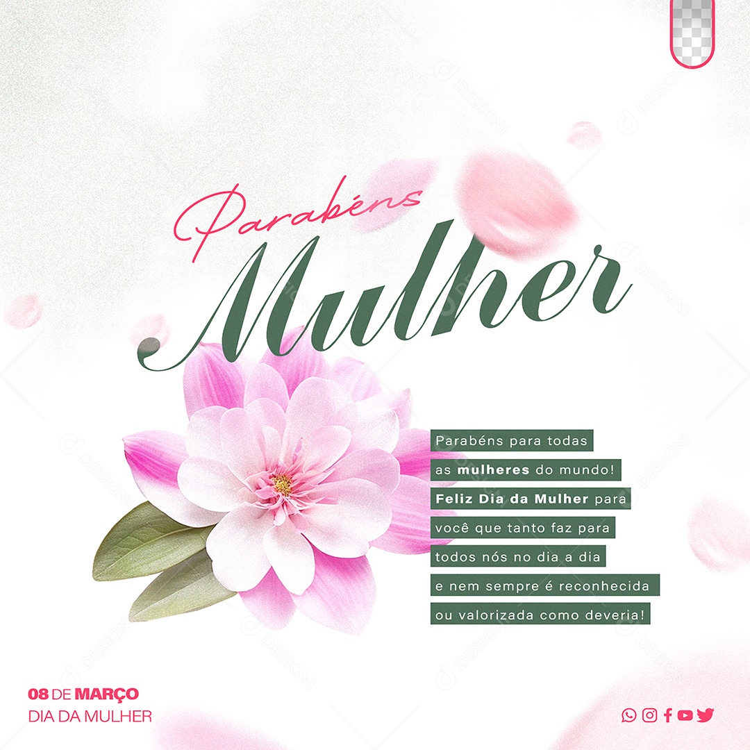 Social Media Dia da Mulher 08 de Março PSD Editável