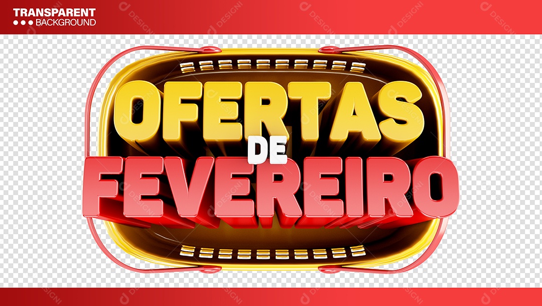 Selo 3D Para Composição Ofertas de Fevereiro PSD