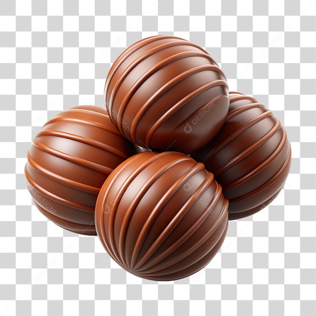 Elemento 3D Doces Chocolates Páscoa PNG Transparente