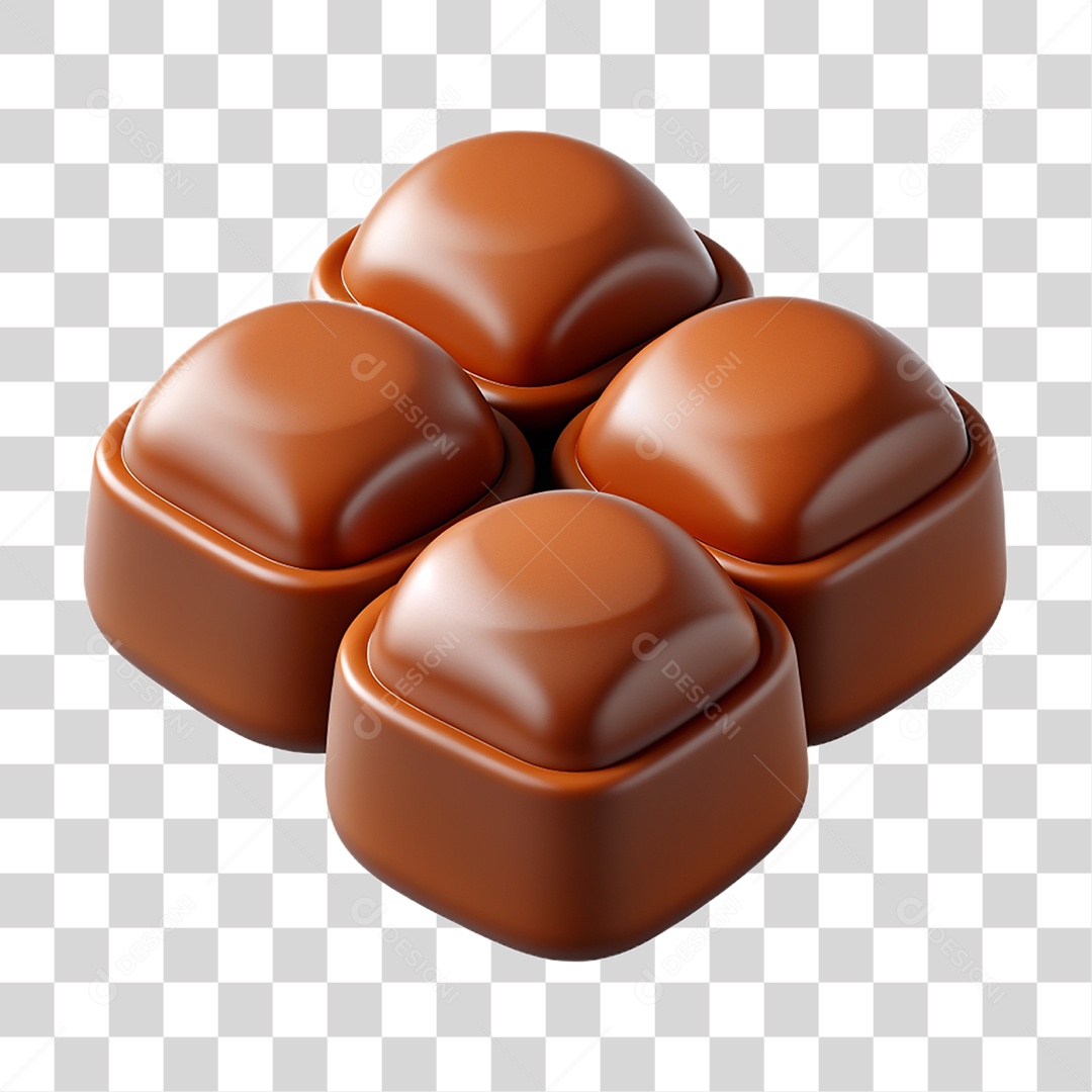 Elemento 3D Doces Chocolates Páscoa PNG Transparente