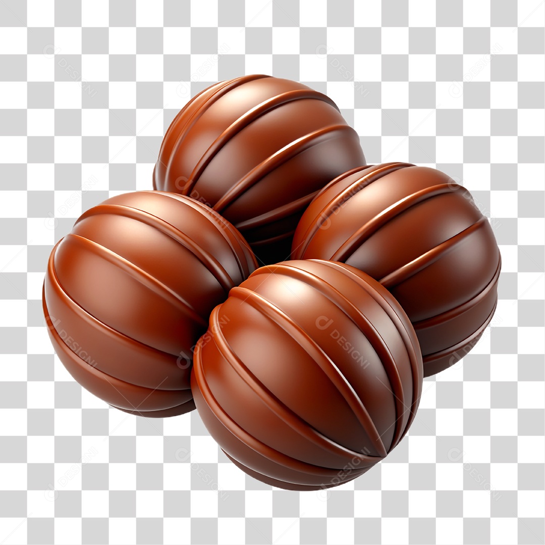 Elemento 3D Doces Chocolates Páscoa PNG Transparente