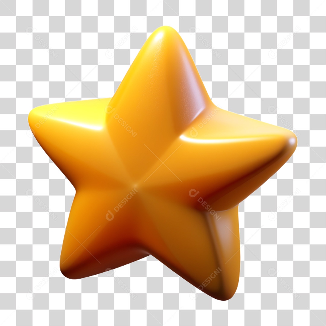 Elemento 3D Estrelas Enfeites Decorações PNG Transparente