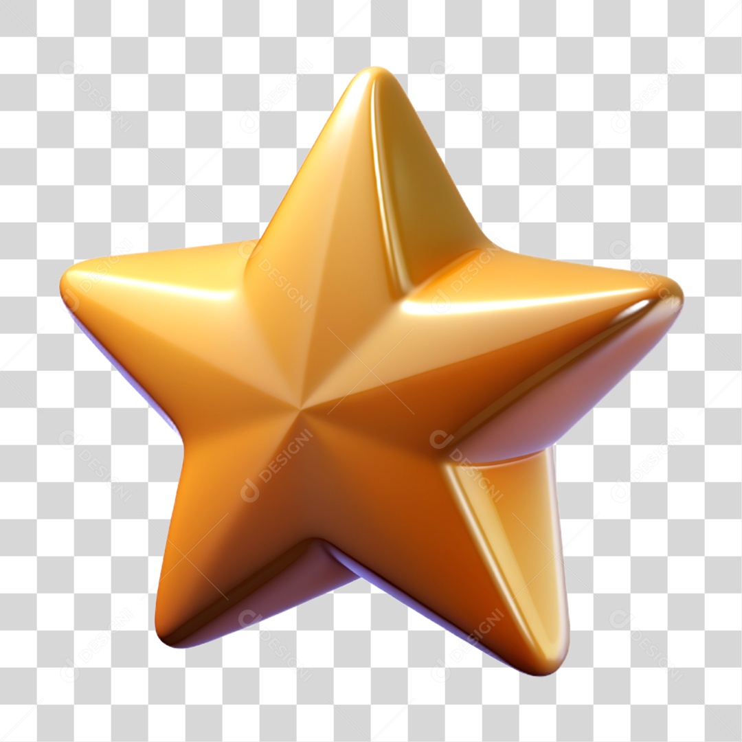 Elemento 3D Estrelas Enfeites Decorações PNG Transparente