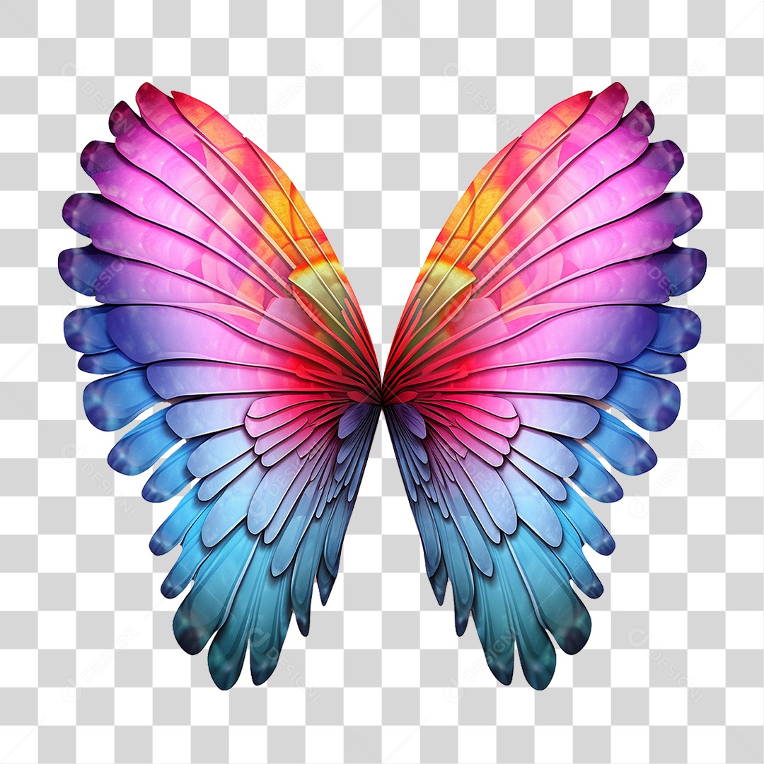 Asas Coloridas PNG Transparente
