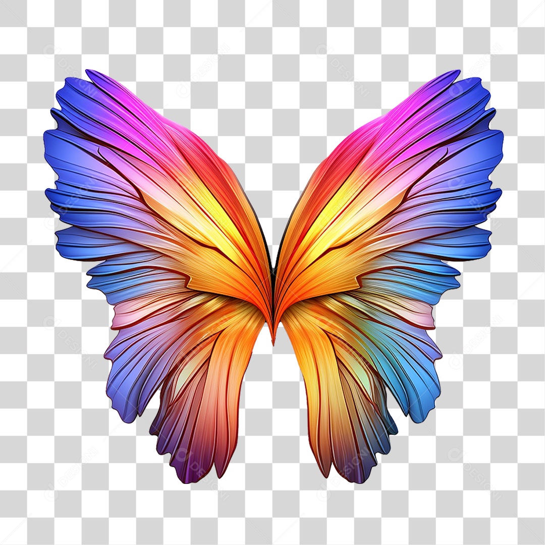 Asas Coloridas PNG Transparente