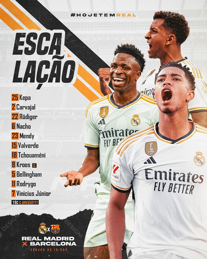 Escalação Real Madrid Social Media PSD Editável