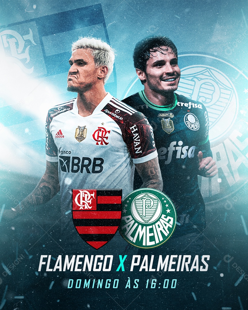 Social Media Futebol Flamengo X Palmeiras PSD Editável