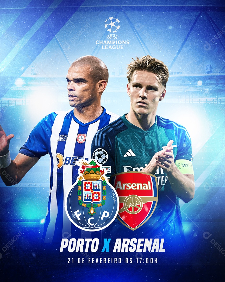 Social Media Porto x Arsenal PSD Editável