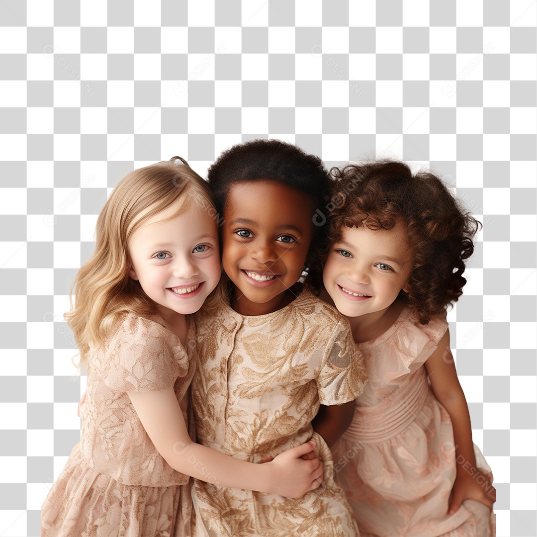 Crianças Abraçadas Sorrindo PNG Transparente