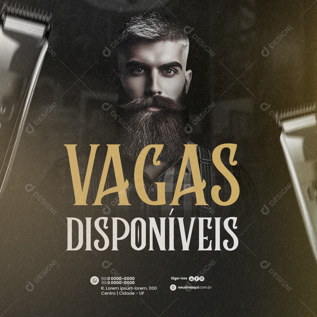 Barbearia Vacas Disponíveis Social Media PSD Editável