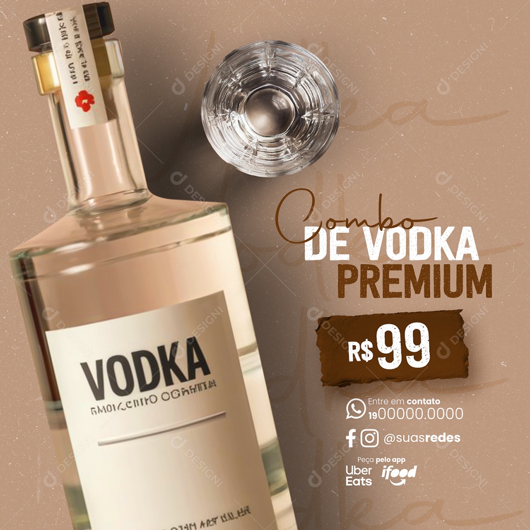 Combo de Bebidas Combo de Vodka Premium Social Media PSD Editável