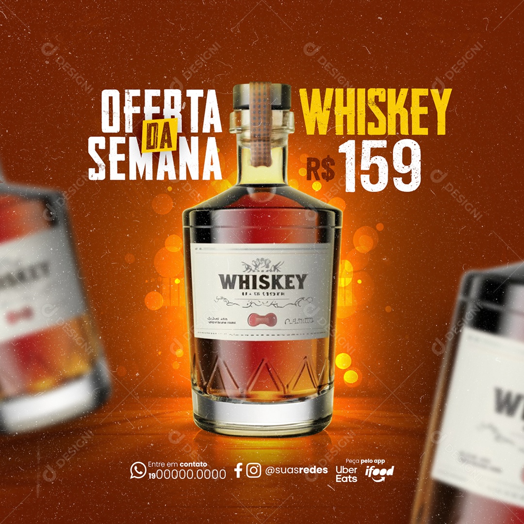 Combo de Bebidas Oferta da Semana Whiskey Social Media PSD Editável