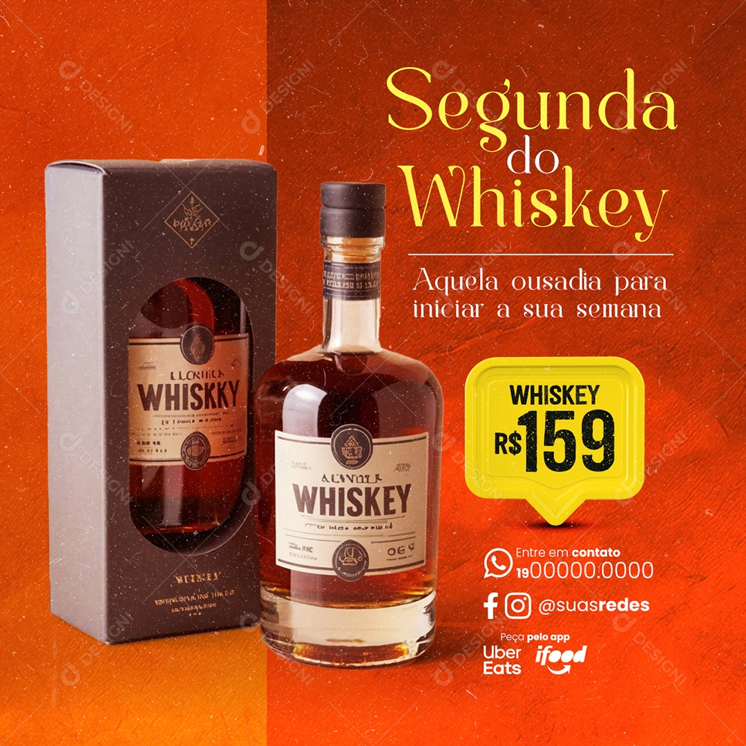 Combo de Bebidas Segunda do Whiskey Social Media PSD Editável