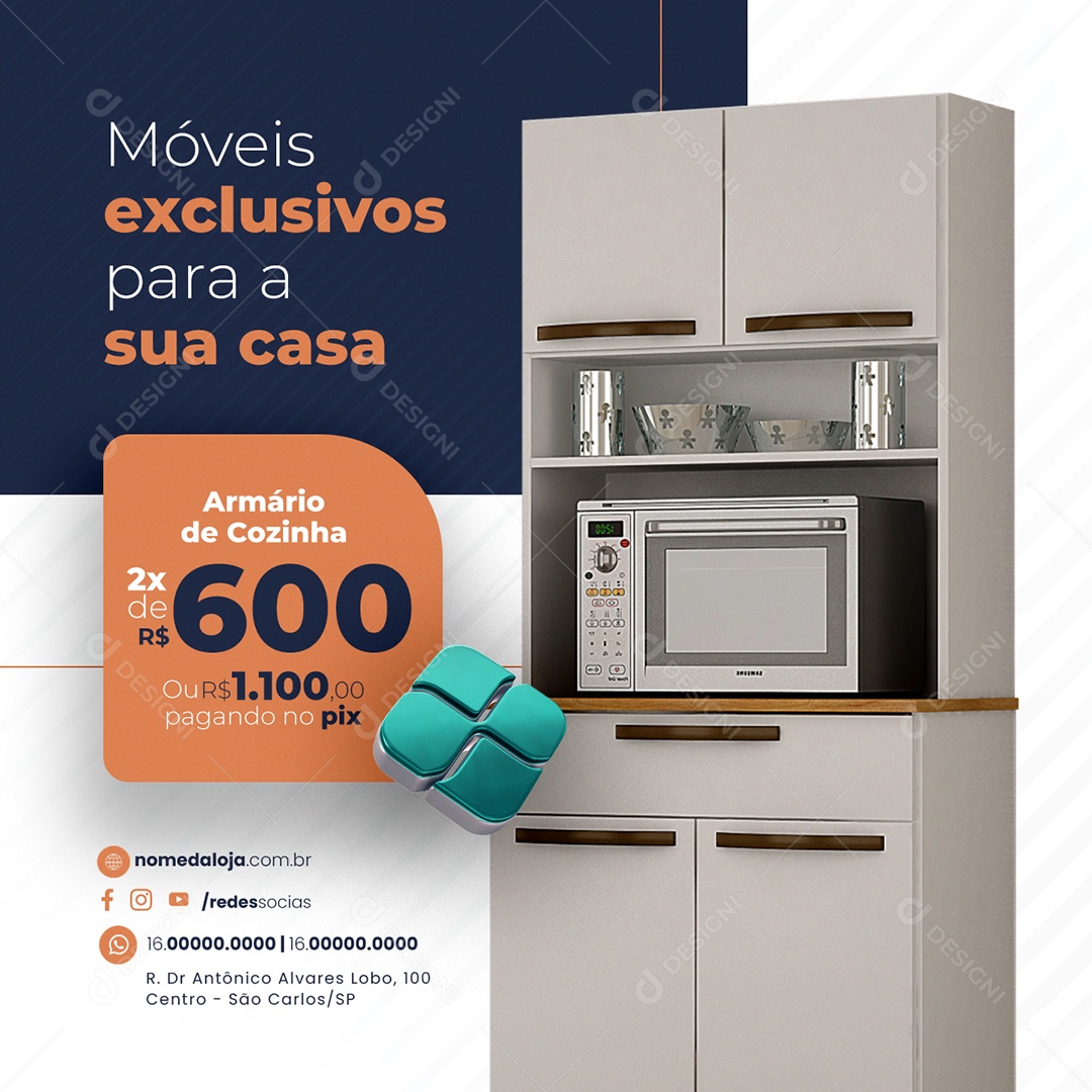 Loja de Móveis Armário de Cozinha Móveis exclusivos para a sua casa Social Media PSD Editável