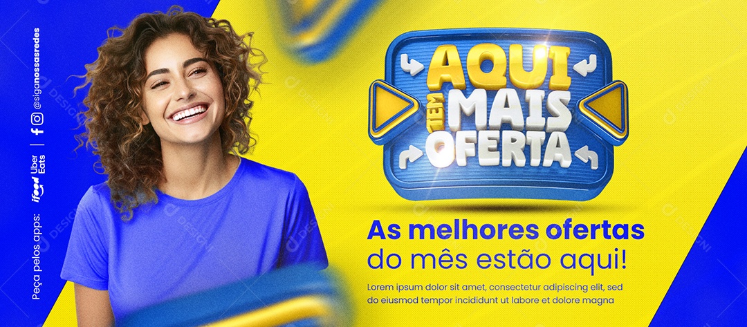 Capa de Supermercado Aqui Tem Mais Oferta Social Media PSD Editável