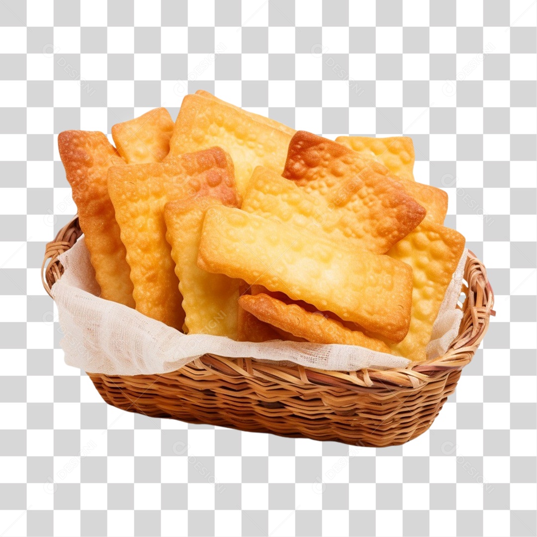 Cesta de Pasteis Fritos PNG Transparente