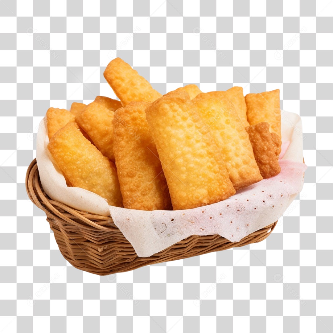 Cesta de Pasteis Fritos PNG Transparente