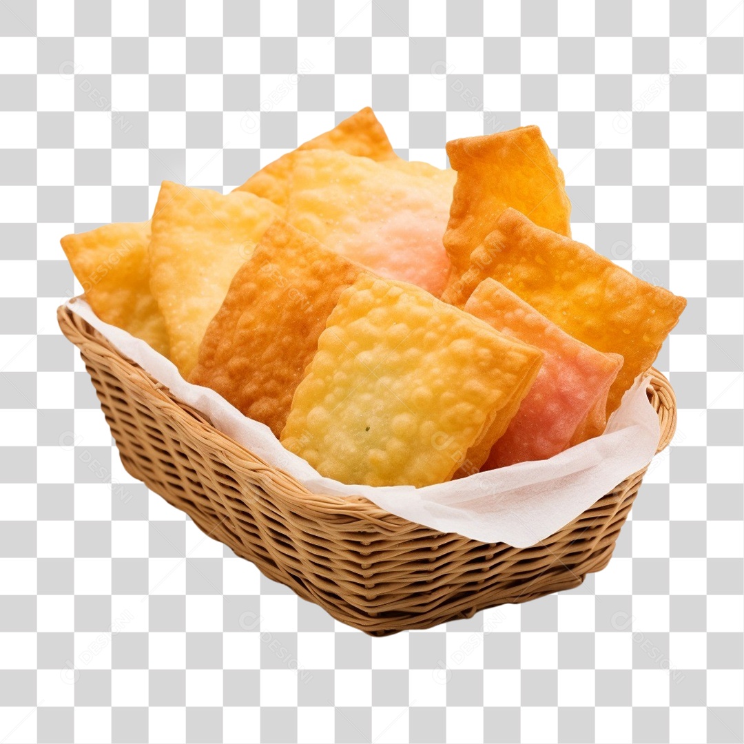 Cesta de Pasteis Fritos PNG Transparente