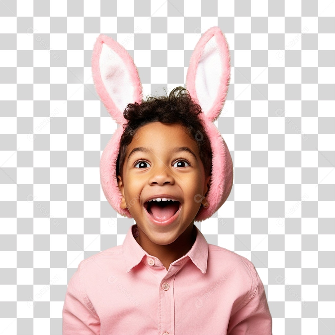 Criança com Fantasia Para Páscoa PNG Transparente