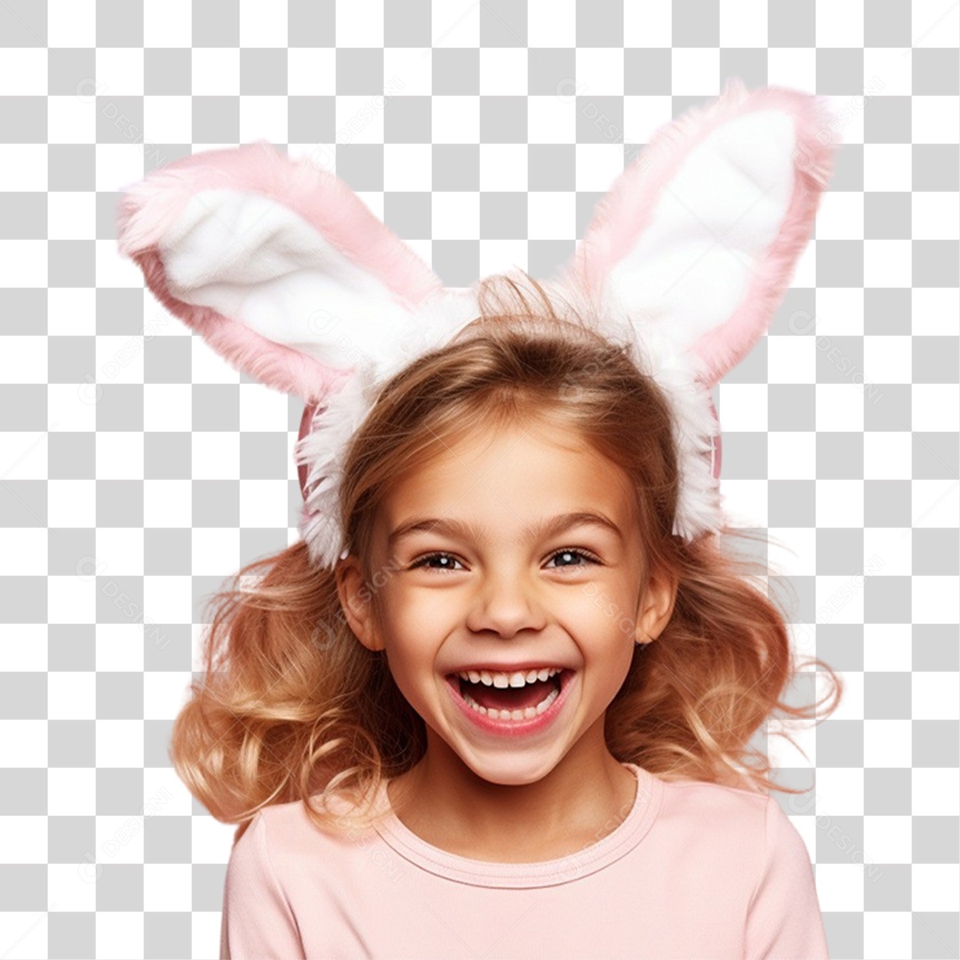 Criança com Fantasia Para Páscoa PNG Transparente