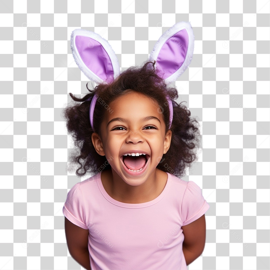 Criança com Fantasia Para Páscoa PNG Transparente