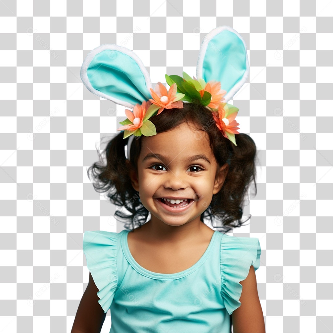 Criança com Fantasia Para Páscoa PNG Transparente