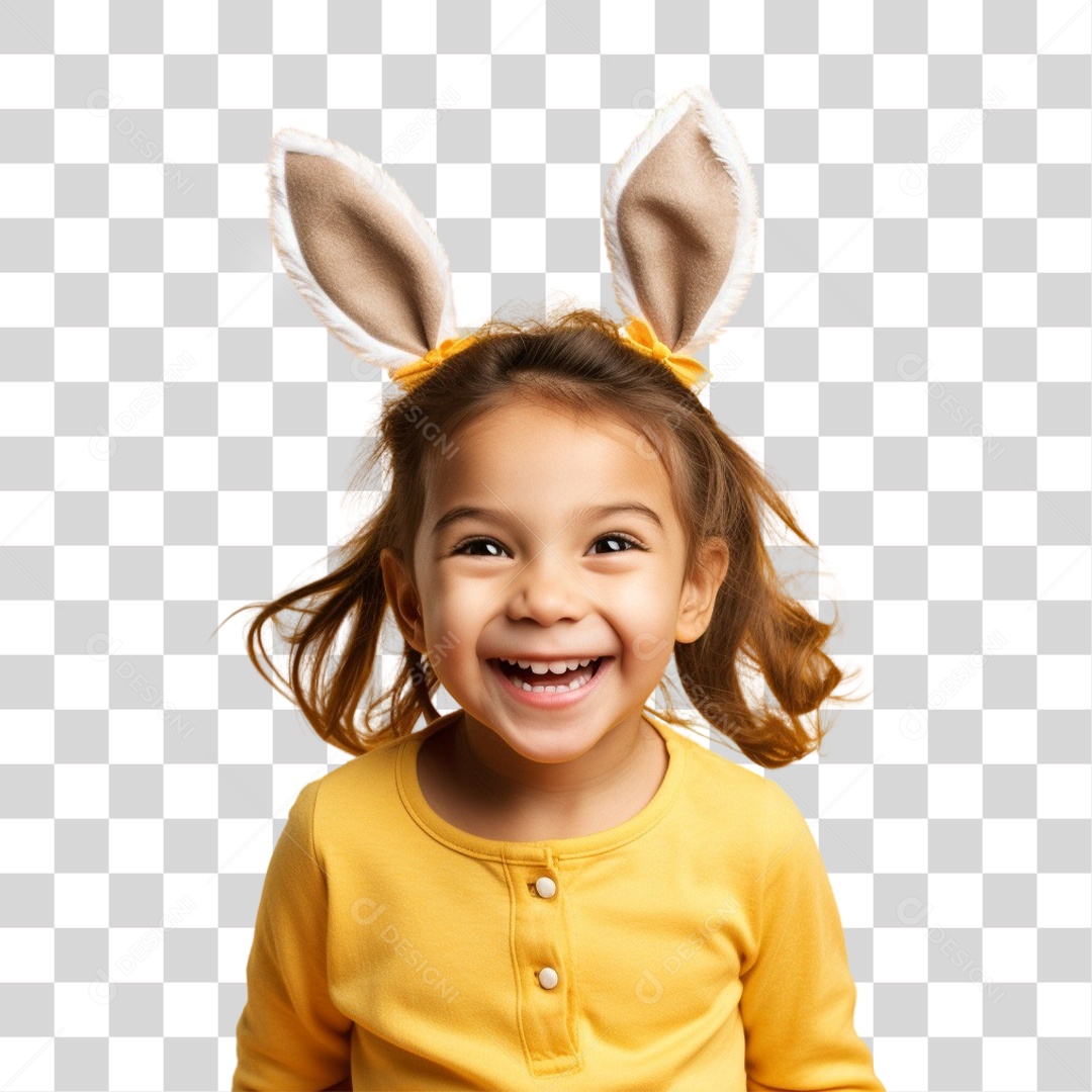 Criança com Fantasia Para Páscoa PNG Transparente