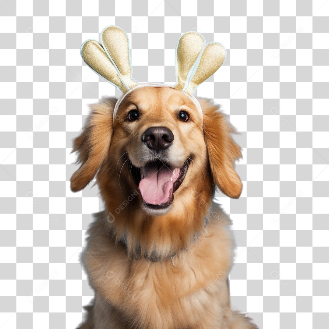 Cachorro Pet Animal com Chapéu de Coelho PNG Transparente