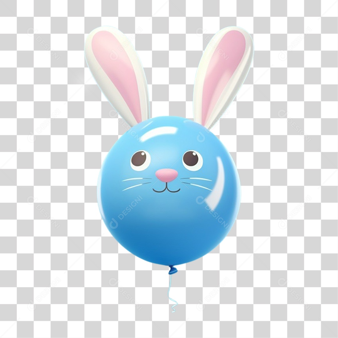 Balão em Forma de Coelho PNG Transparente