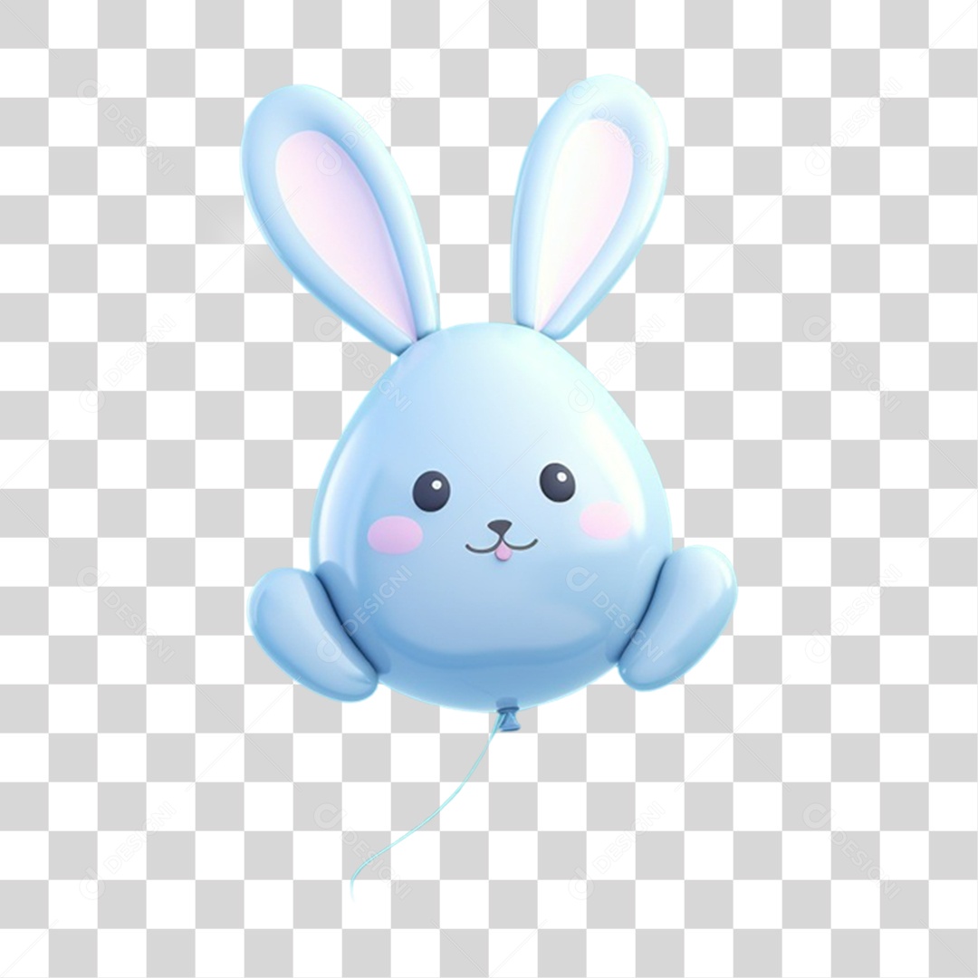 Balão em Forma de Coelho PNG Transparente