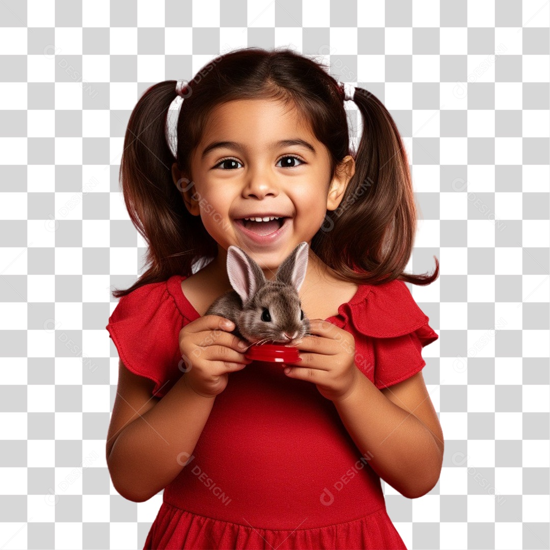 Child Holding Rabbit Transparent PNG
