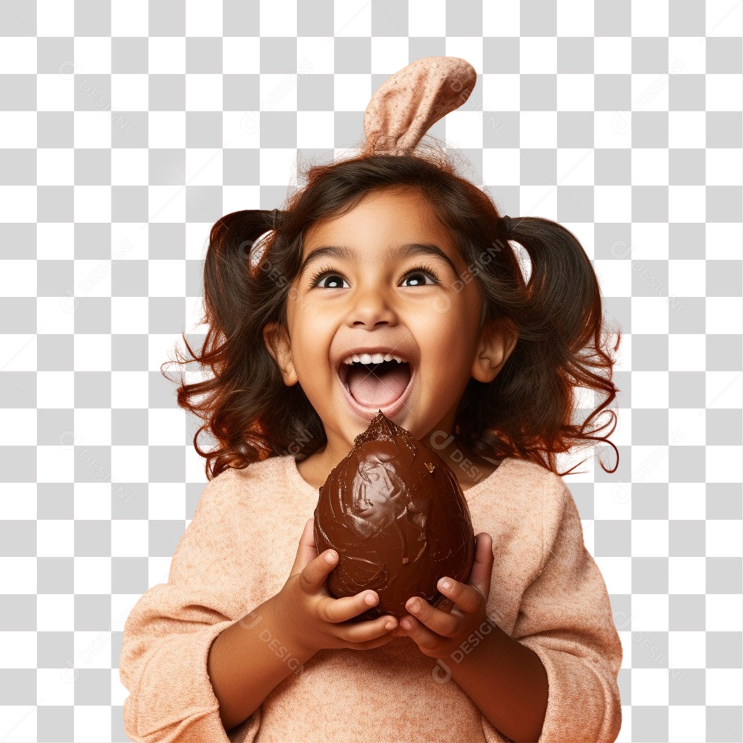 Criança com Fantasia Para Páscoa PNG Transparente