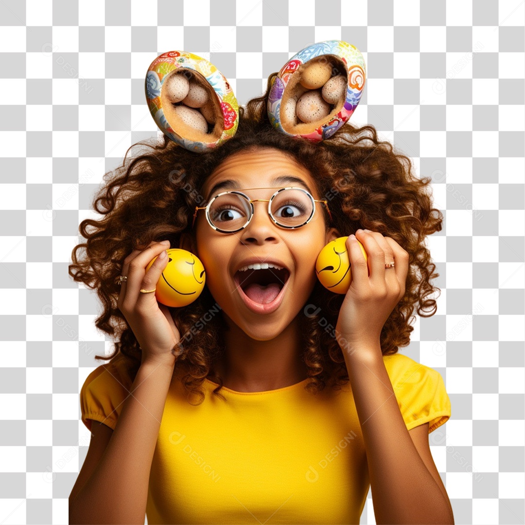 Criança com Fantasia Para Páscoa PNG Transparente