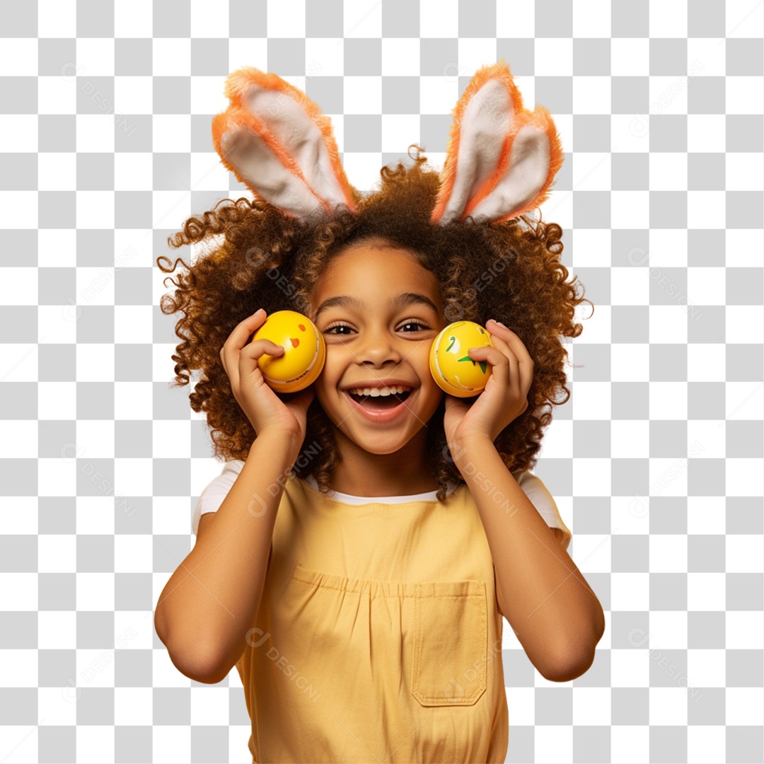 Criança com Fantasia Para Páscoa PNG Transparente