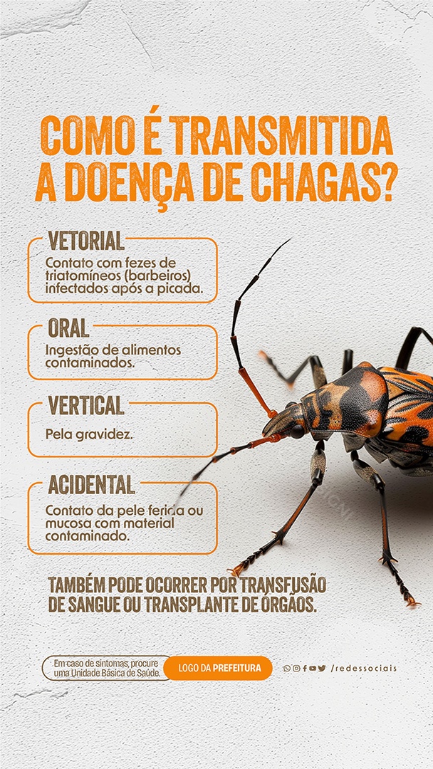 Story Como é Transmitida a Doença de Chagas Social Media PSD Editável