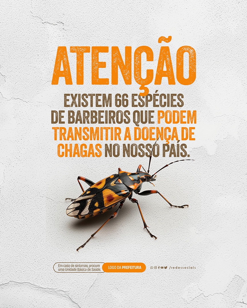 Atenção Existem 66 Espécies de Barbeiros Social Media PSD Editável