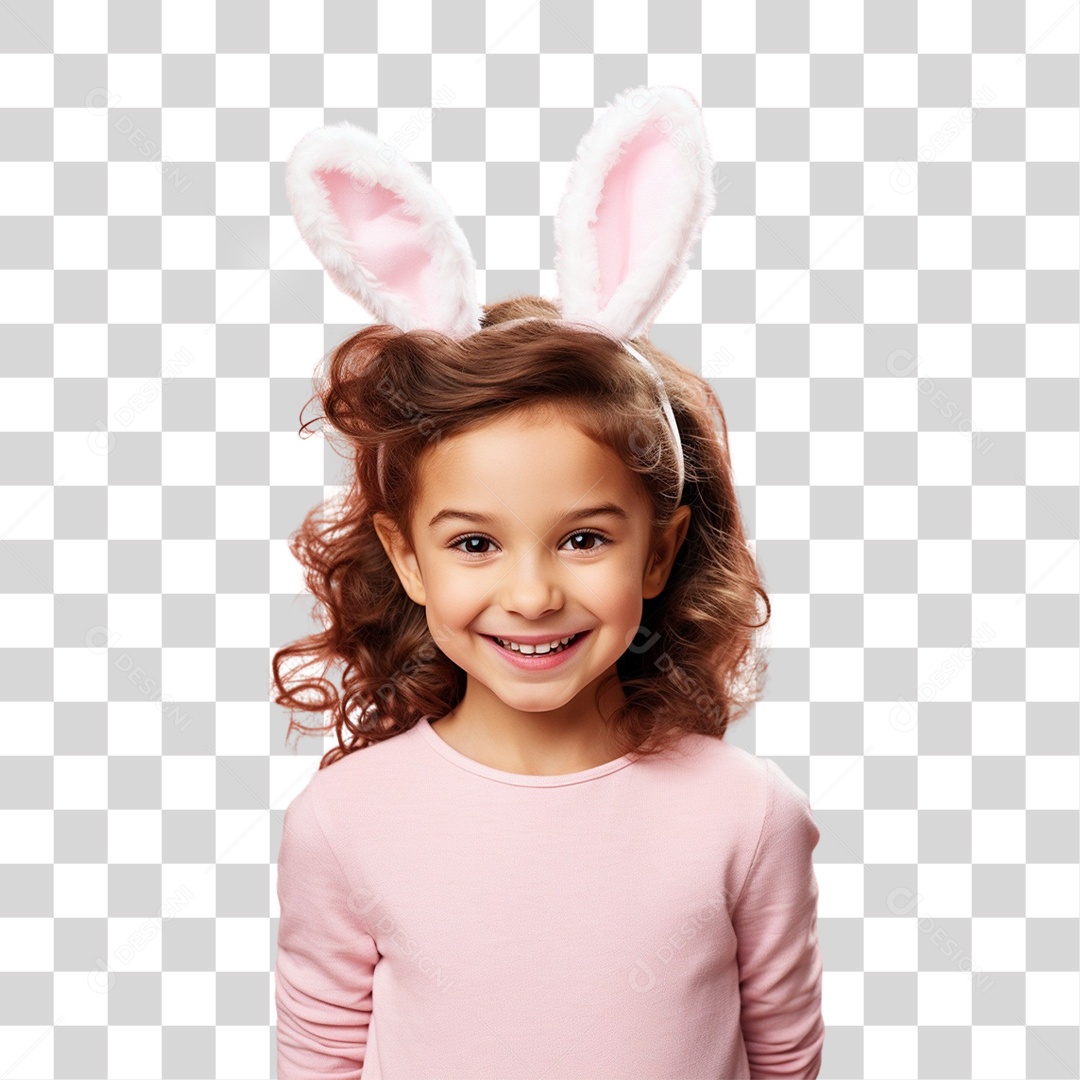 Criança com Fantasia Para Páscoa PNG Transparente