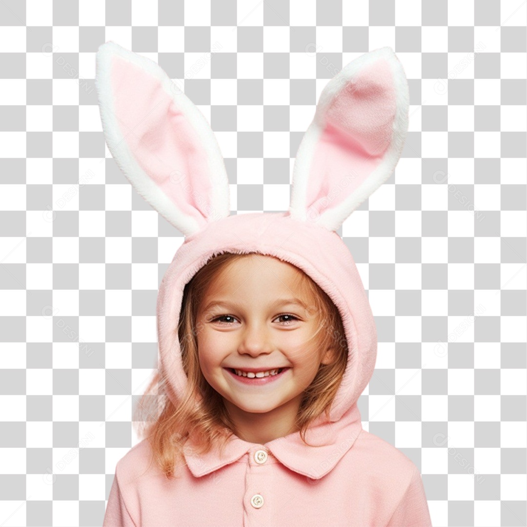 Criança com Fantasia Para Páscoa PNG Transparente