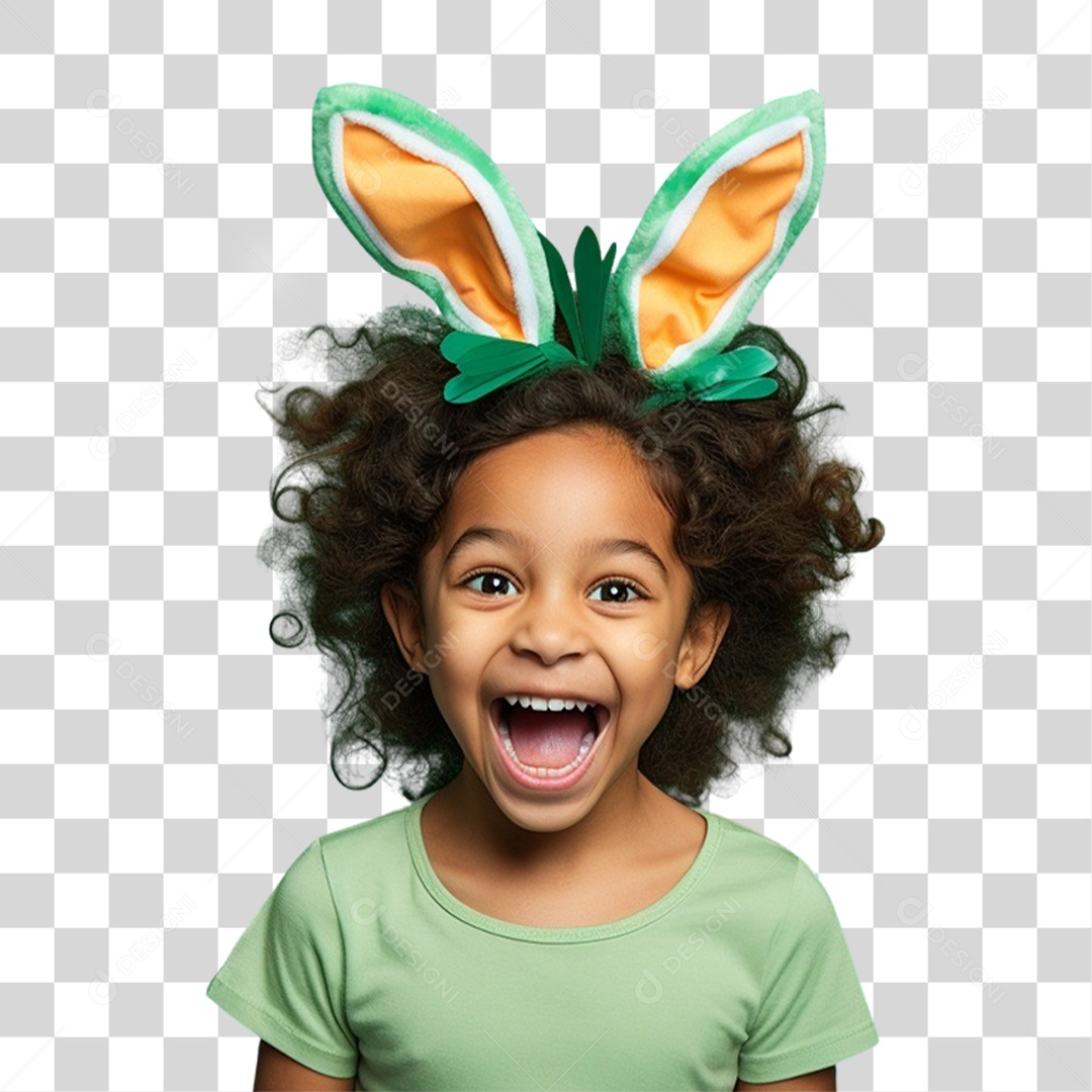 Criança com Fantasia Para Páscoa PNG Transparente