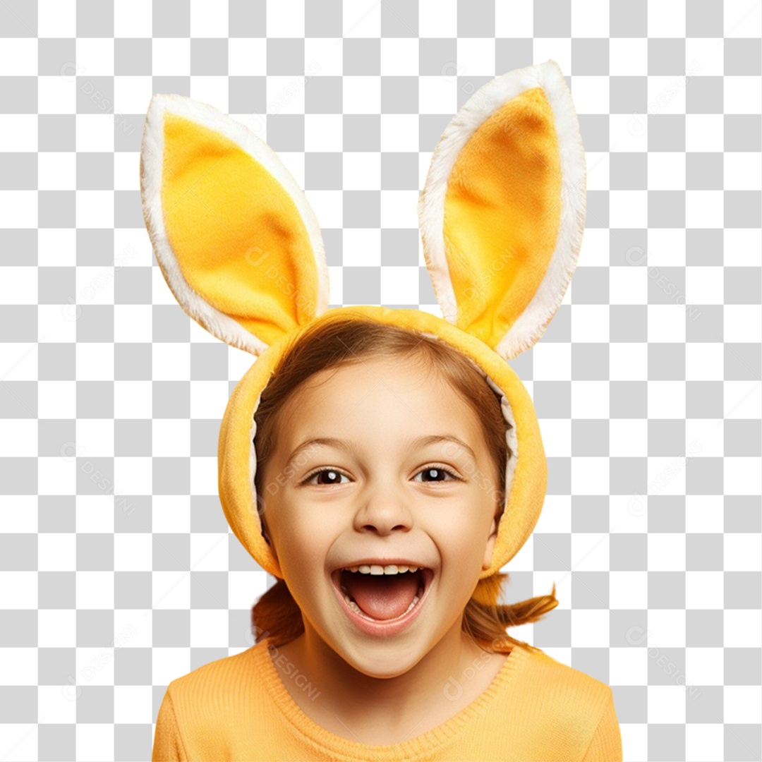 Criança com Fantasia Para Páscoa PNG Transparente