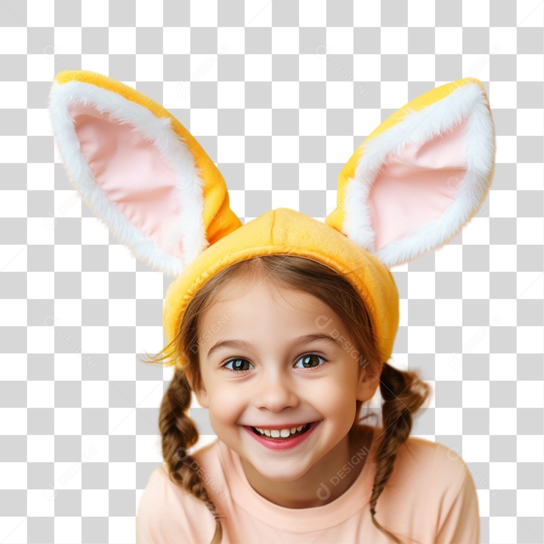 Criança com Fantasia Para Páscoa PNG Transparente