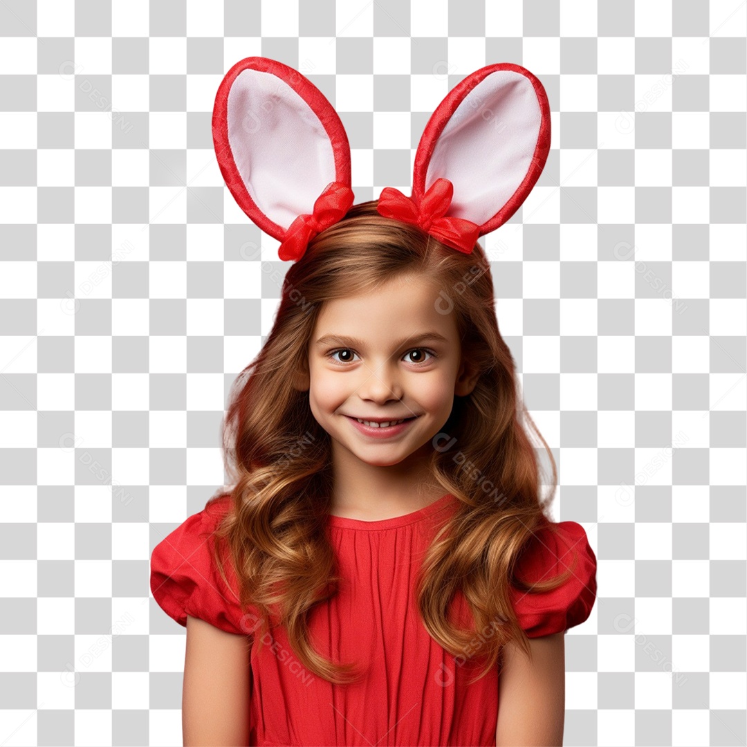 Criança com Fantasia Para Páscoa PNG Transparente