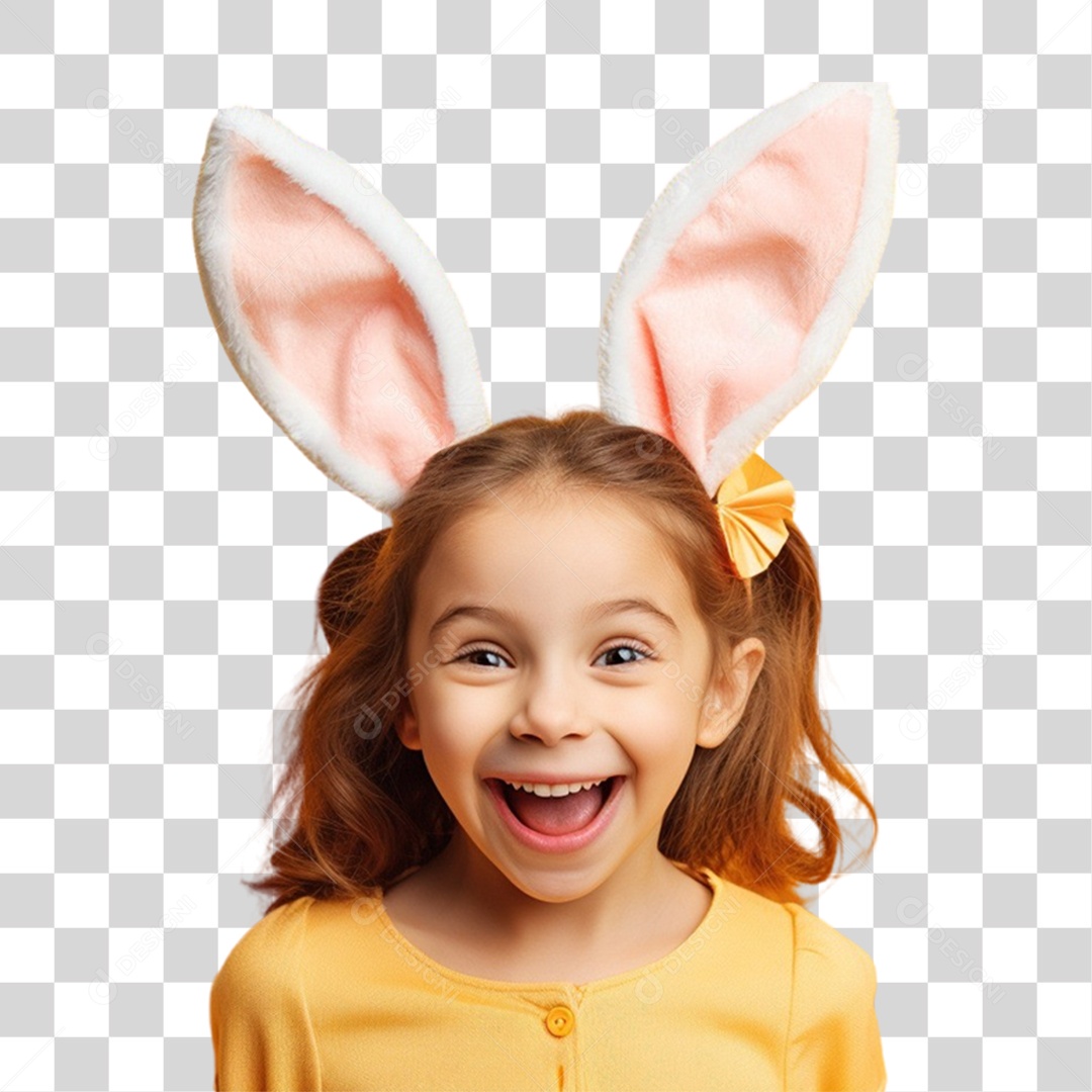 Criança com Fantasia Para Páscoa PNG Transparente