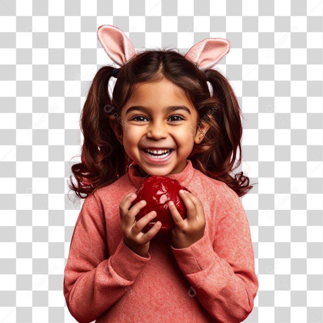 Criança Alegre com a Páscoa Chocolate Ovos Fantasias PNG Transparente