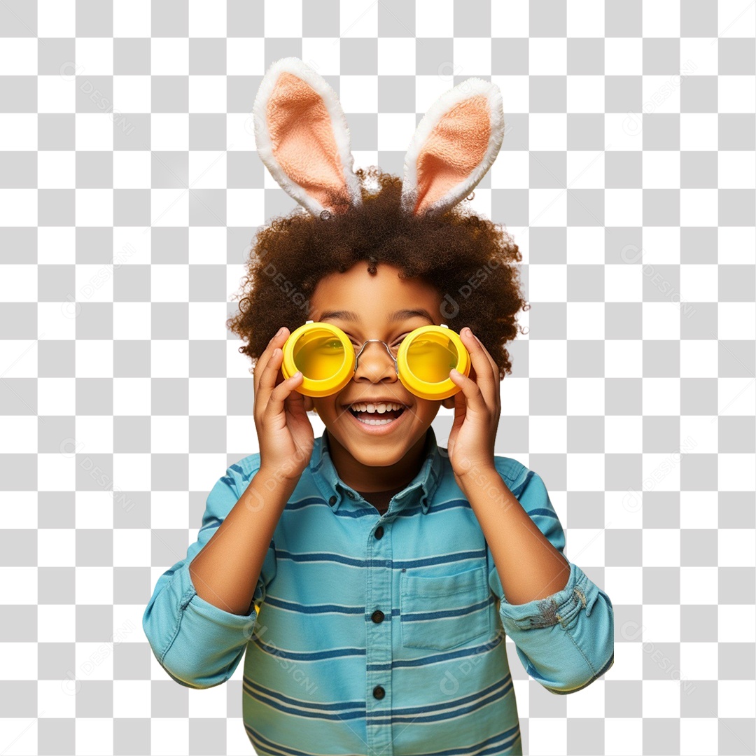 Criança Alegre com a Páscoa Chocolate Ovos Fantasias PNG Transparente